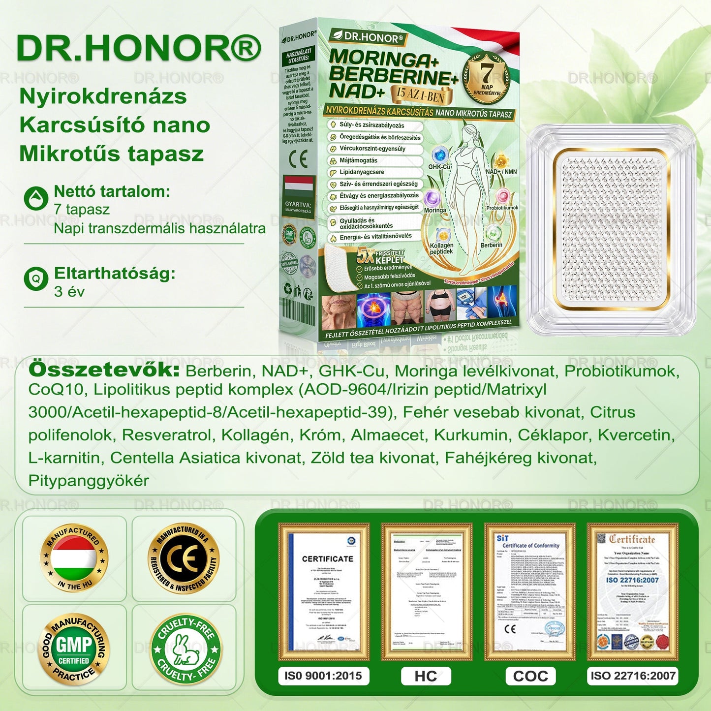 🌱【2026 Továbbfejlesztett Verzió｜-80% Kedvezmény】𝐃𝐑.𝐇𝐎𝐍𝐎𝐑® Nyirokdrenázs Nano-Mikrotűs Tapasz 🔥 5× erősebb formula Támogatja a zsírégetést, a nyirokkeringést, az ízületi komfortot és a pihentető alvást.