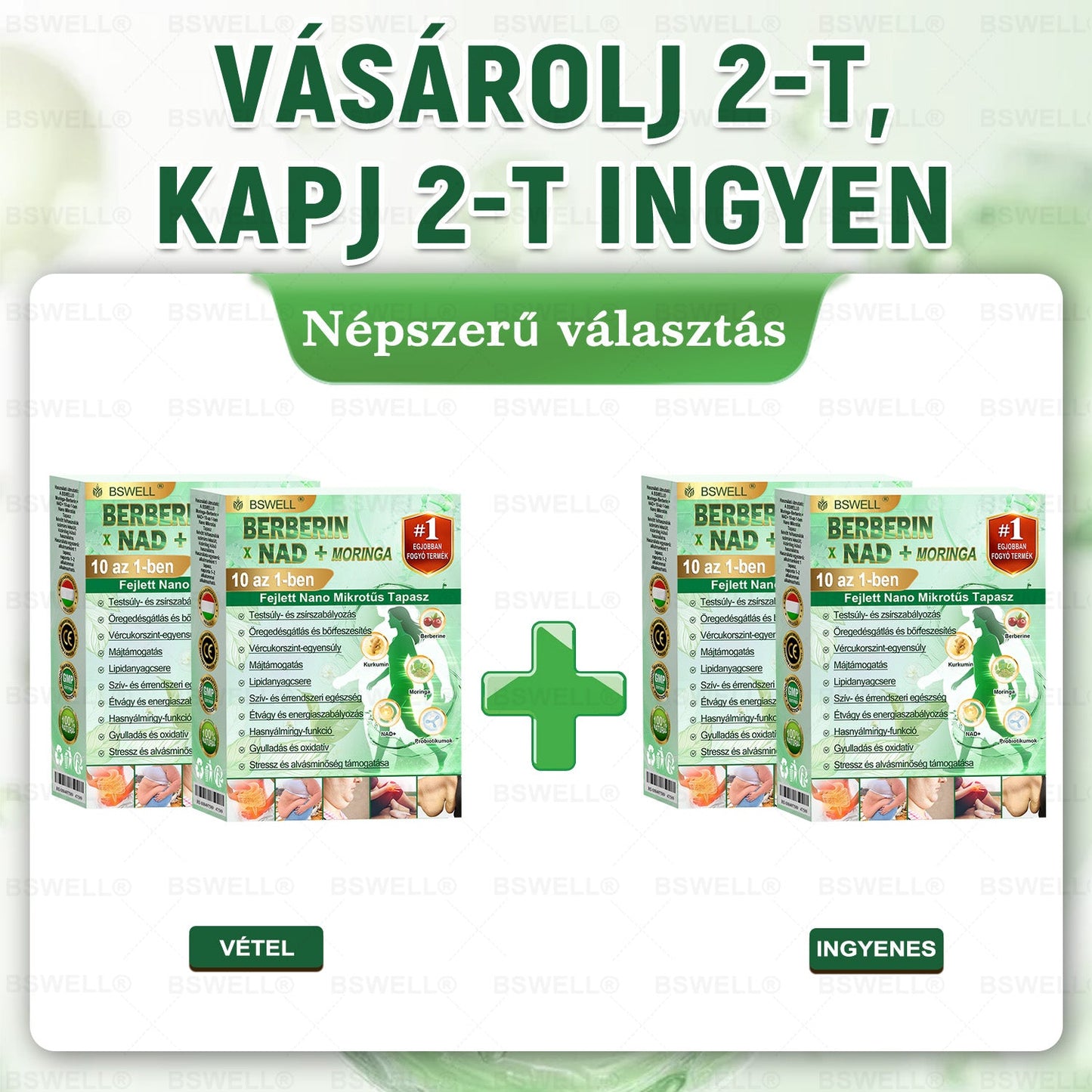 ☘️BSWELL® Nano mikrotűs karcsúsító tapasz (Napi egyszer, látható változás 28 nap alatt) ✅ Támogatja a fogyást, szívet, cukorbetegséget, alvást, ízületeket és még sok más!